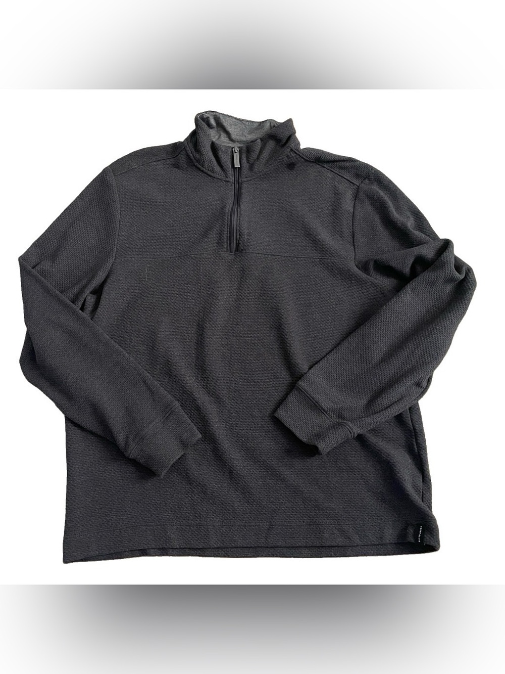 PERRY ELLIS Classic 1/4 Zip Charcoal Grey PULLOVER SWEATER Size XL EUC